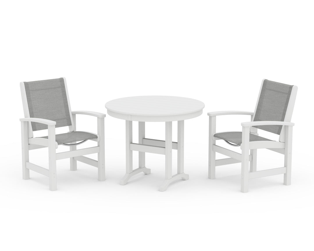 POLYWOOD® Coastal 3-Piece Round Dining Set
