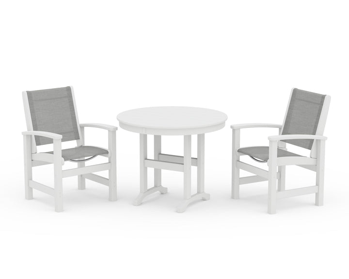 POLYWOOD® Coastal 3-Piece Round Dining Set