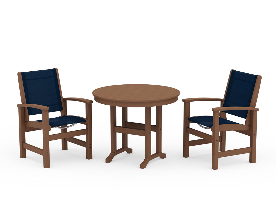 POLYWOOD® Coastal 3-Piece Round Dining Set