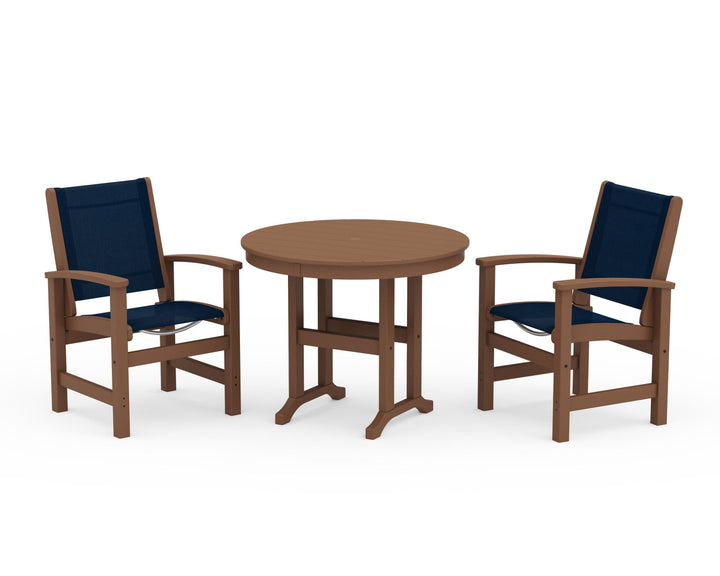 POLYWOOD® Coastal 3-Piece Round Dining Set