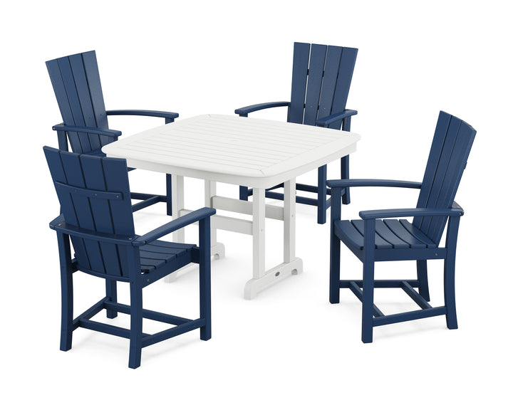 POLYWOOD® Quattro 5-Piece Dining Set with Trestle Legs