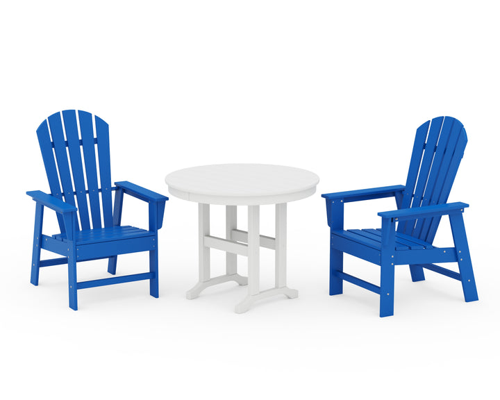 POLYWOOD® South Beach 3-Piece Round Farmhouse Dining Set