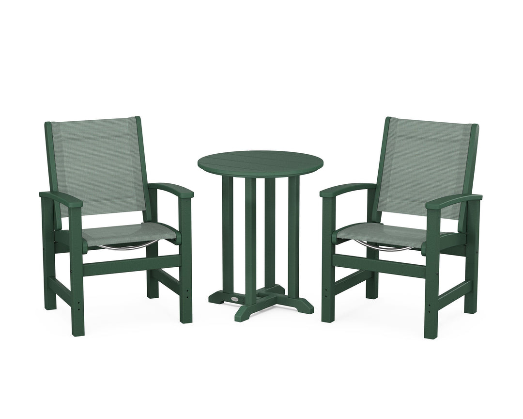 POLYWOOD® Coastal 3-Piece Round Bistro Dining Set