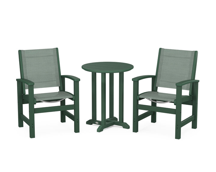 POLYWOOD® Coastal 3-Piece Round Bistro Dining Set