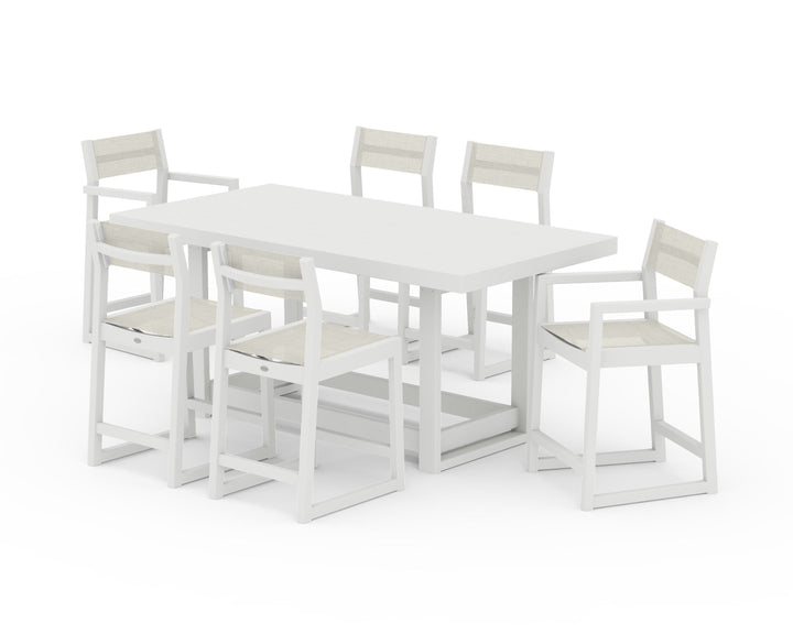 POLYWOOD® EDGE Sling 7-Piece Counter Table Set