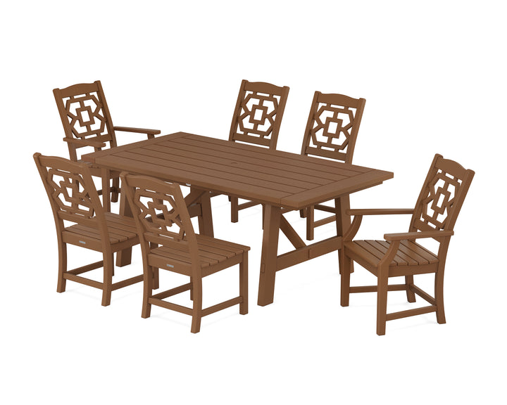 Martha Stewart by POLYWOOD® Chinoiserie 7-Piece Rustic Farmhouse Dining Set