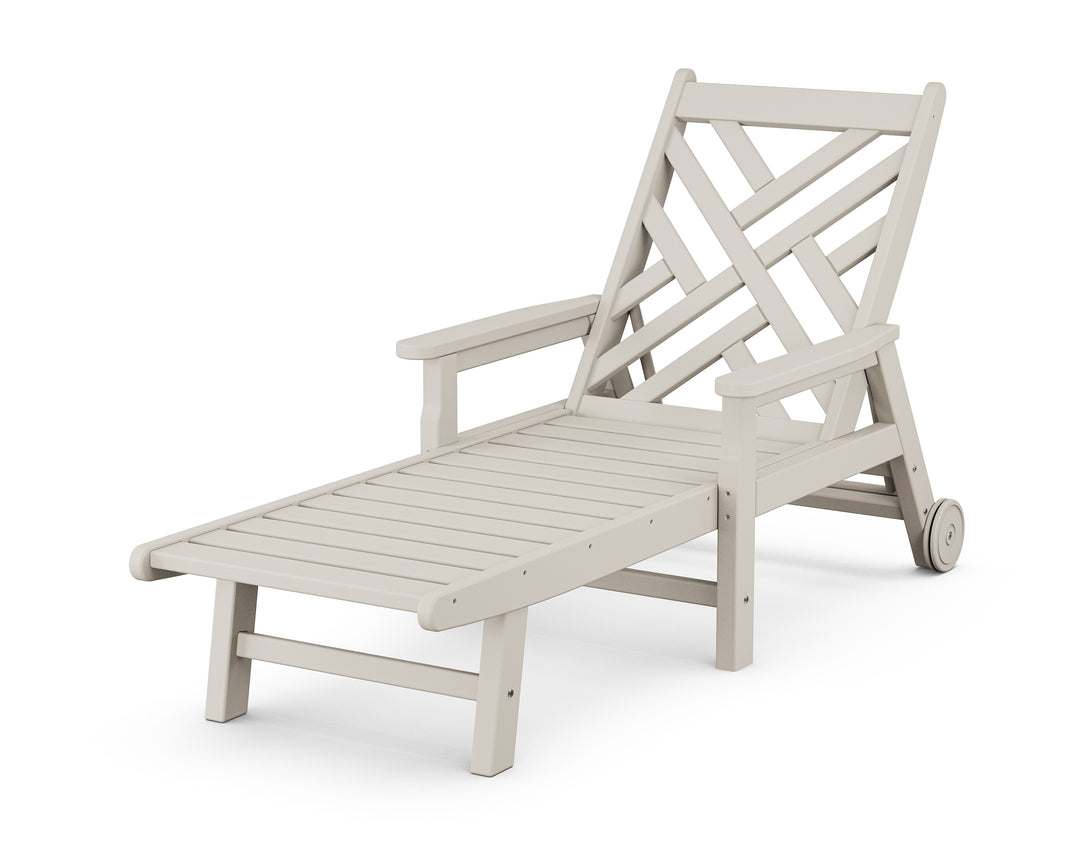 POLYWOOD® Chippendale Chaise with Arms and Wheels