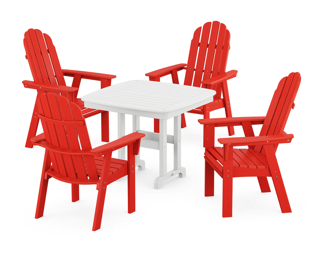 POLYWOOD® Vineyard Curveback Adirondack 5-Piece Dining Set