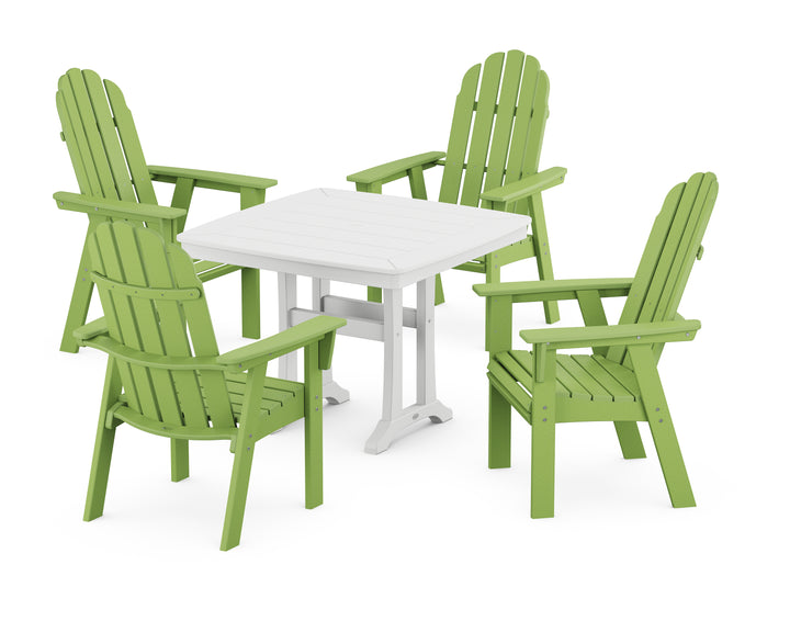POLYWOOD® Vineyard Adirondack 5-Piece Dining Set with Trestle Legs