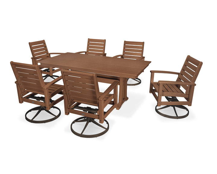 POLYWOOD® 7 Piece Signature Swivel Rocker Dining Set