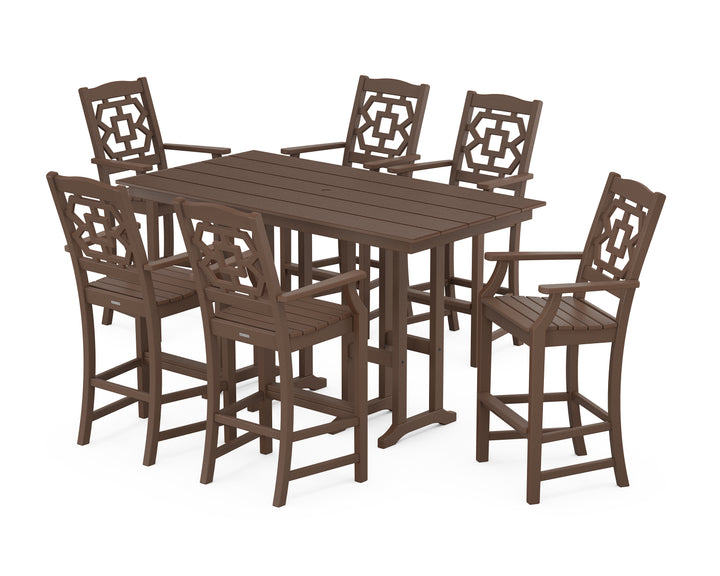 Martha Stewart by POLYWOOD® Chinoiserie Arm Chair 7-Piece Farmhouse Bar Set