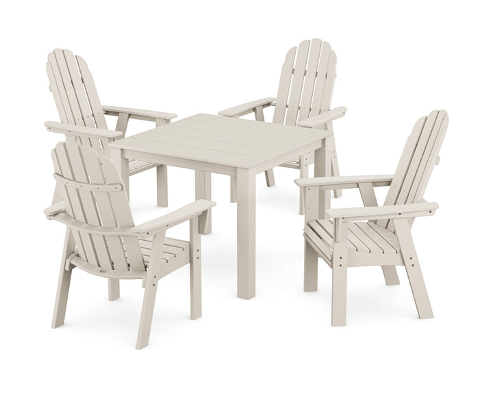 POLYWOOD® Vineyard Curveback Adirondack 5-Piece Parsons Dining Set