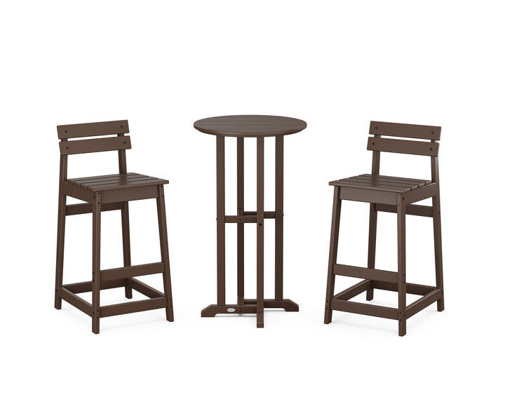 POLYWOOD® Modern Studio Plaza Lowback Bar Chair 3-Piece Bistro Set