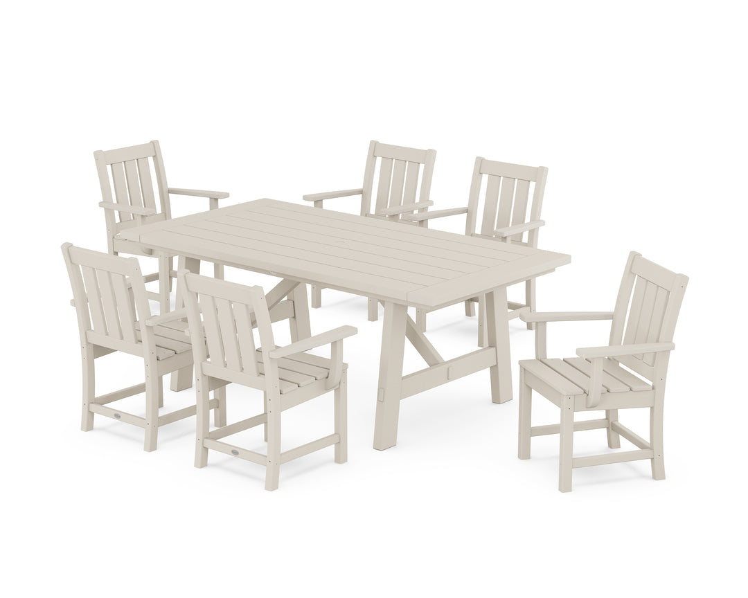 POLYWOOD® Oxford Arm Chair 7-Piece Rustic Farmhouse Dining Set