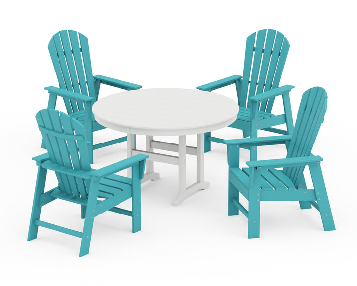 POLYWOOD® South Beach 5-Piece Round Farmhouse Dining Set
