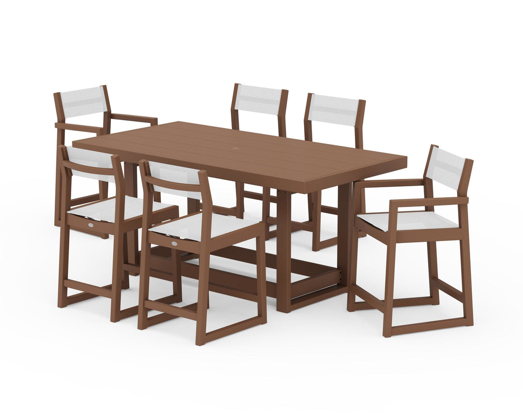 POLYWOOD® EDGE Sling 7-Piece Counter Table Set