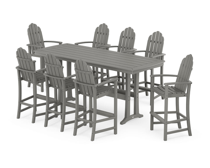 POLYWOOD® Classic Adirondack 9-Piece Bar Set with Trestle Legs