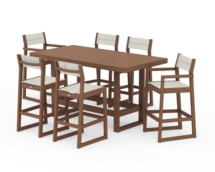 POLYWOOD® EDGE Sling 7-Piece Bar Table Set