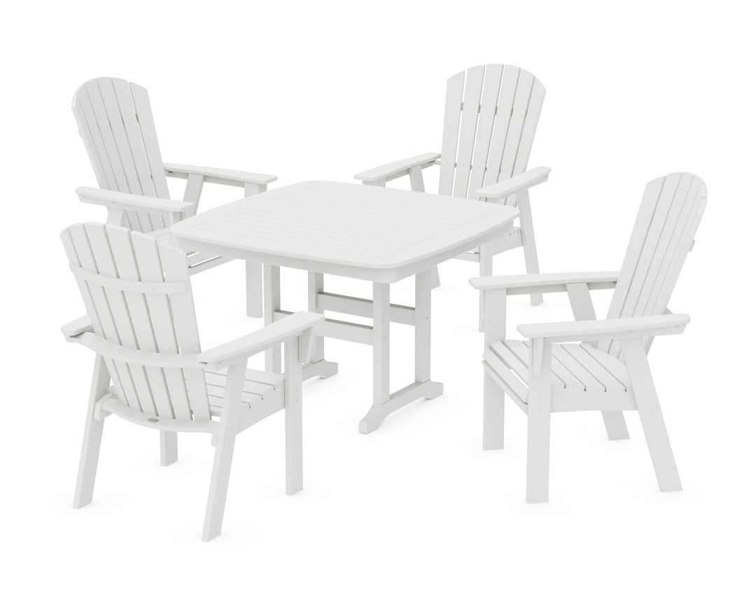 POLYWOOD® Nautical Curveback Adirondack 5-Piece Dining Set