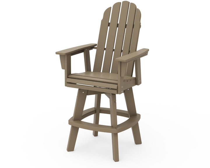 POLYWOOD® Vineyard Curveback Adirondack Swivel Bar Chair