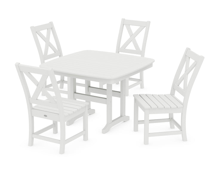 POLYWOOD® Braxton Side Chair 5-Piece Dining Set with Trestle Legs