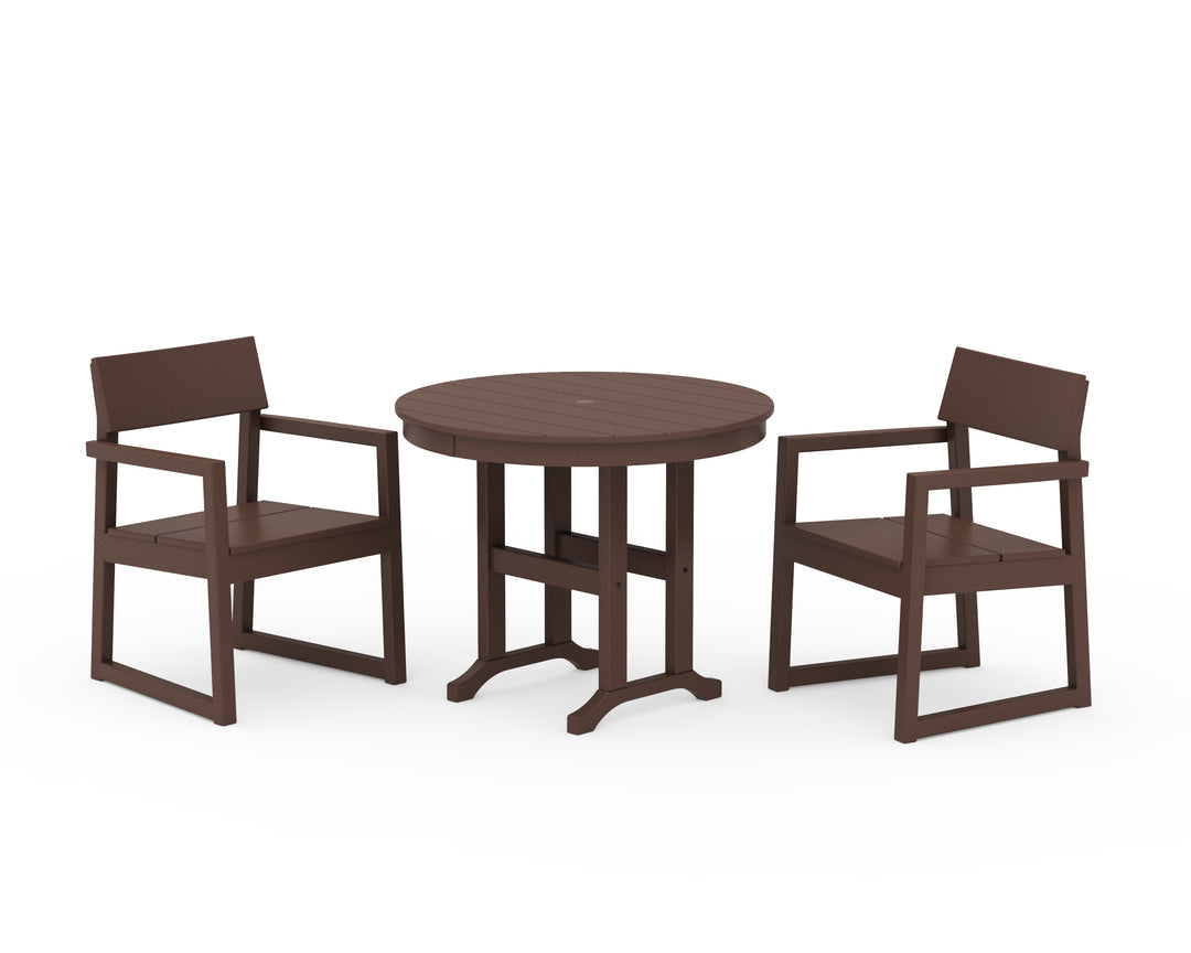 POLYWOOD® EDGE 3-Piece Round Dining Set