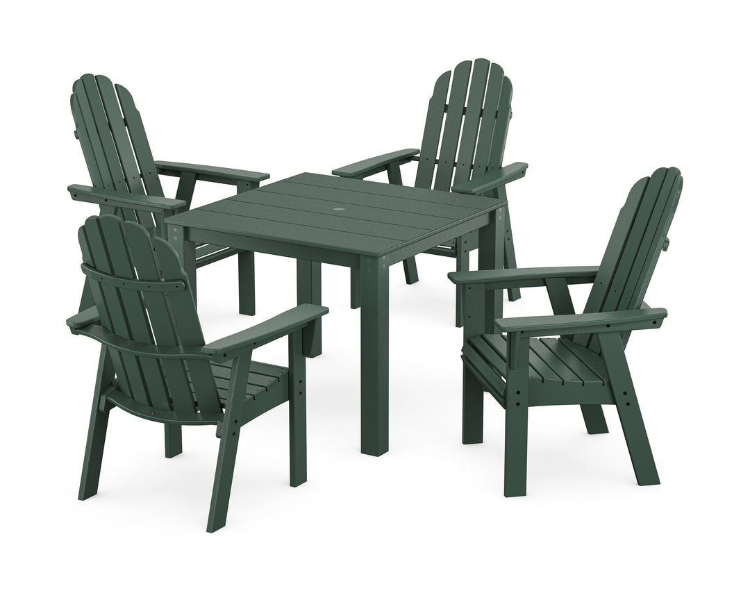 POLYWOOD® Vineyard Curveback Adirondack 5-Piece Parsons Dining Set