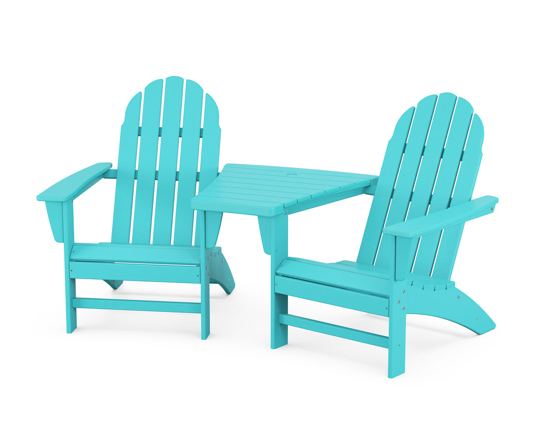 POLYWOOD® Vineyard 3-Piece Adirondack Set with Angled Connecting Table
