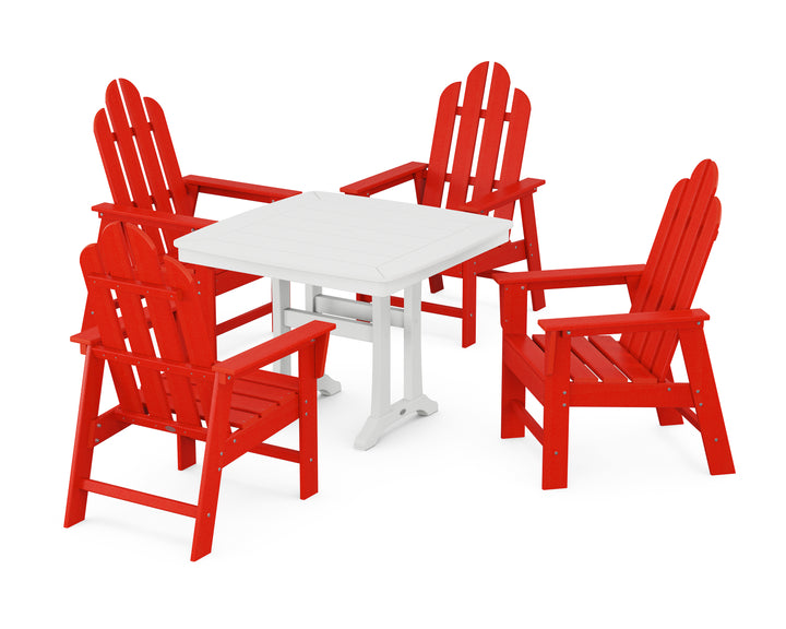 POLYWOOD® Long Island 5-Piece Dining Set with Trestle Legs