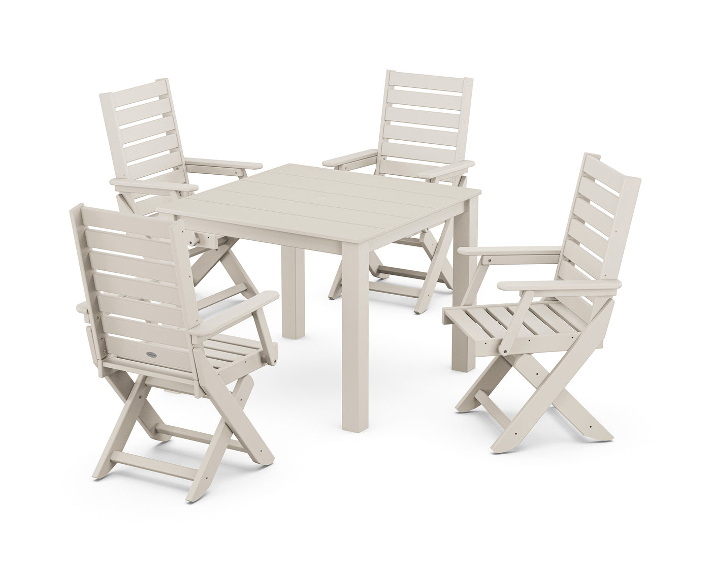 Captain Folding Chair 5-Piece Parsons Dining Set