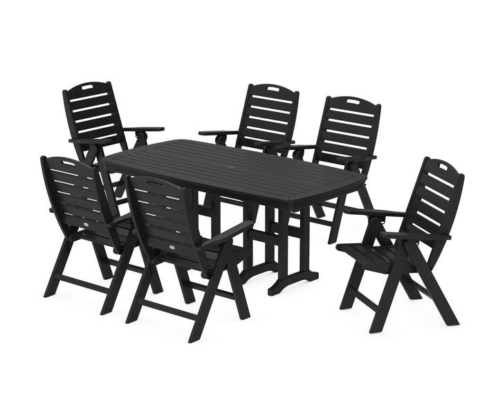 POLYWOOD® Nautical Folding Highback Chair 7-Piece Dining Set