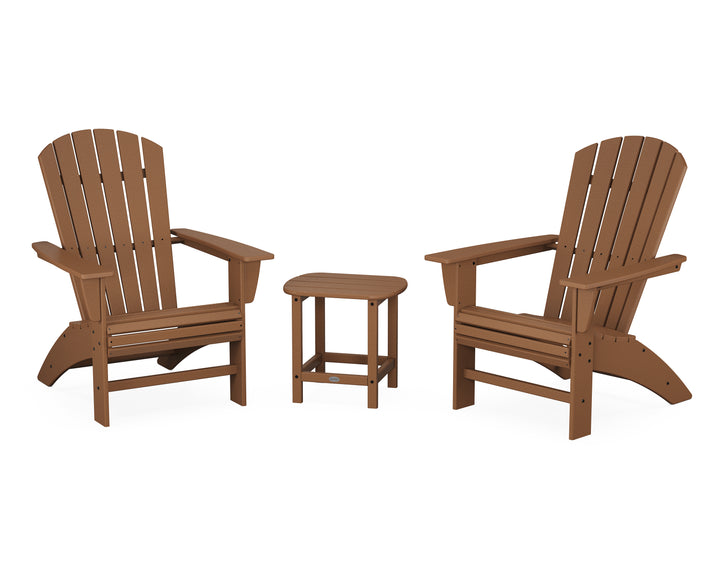 POLYWOOD® Nautical 3-Piece Curveback Adirondack Set