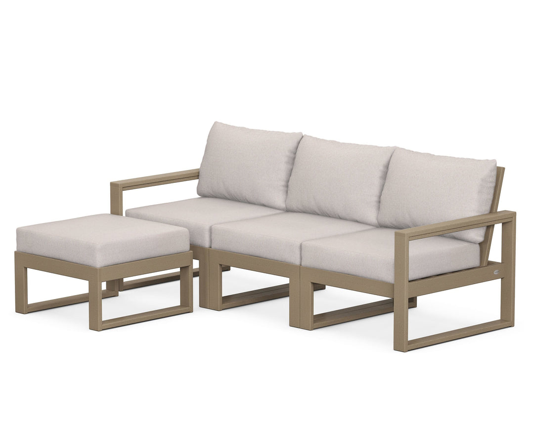 POLYWOOD® EDGE 4-Piece Modular Deep Seating Set with Ottoman
