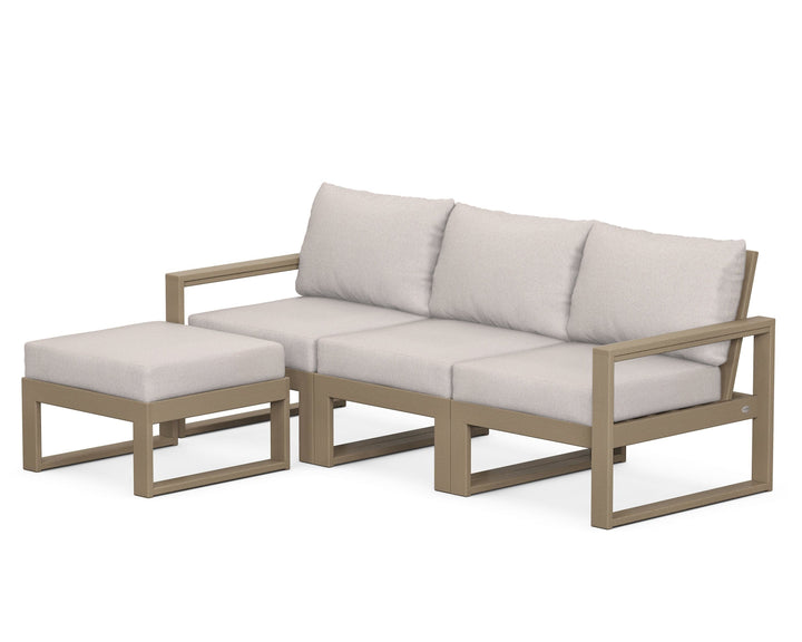 POLYWOOD® EDGE 4-Piece Modular Deep Seating Set with Ottoman