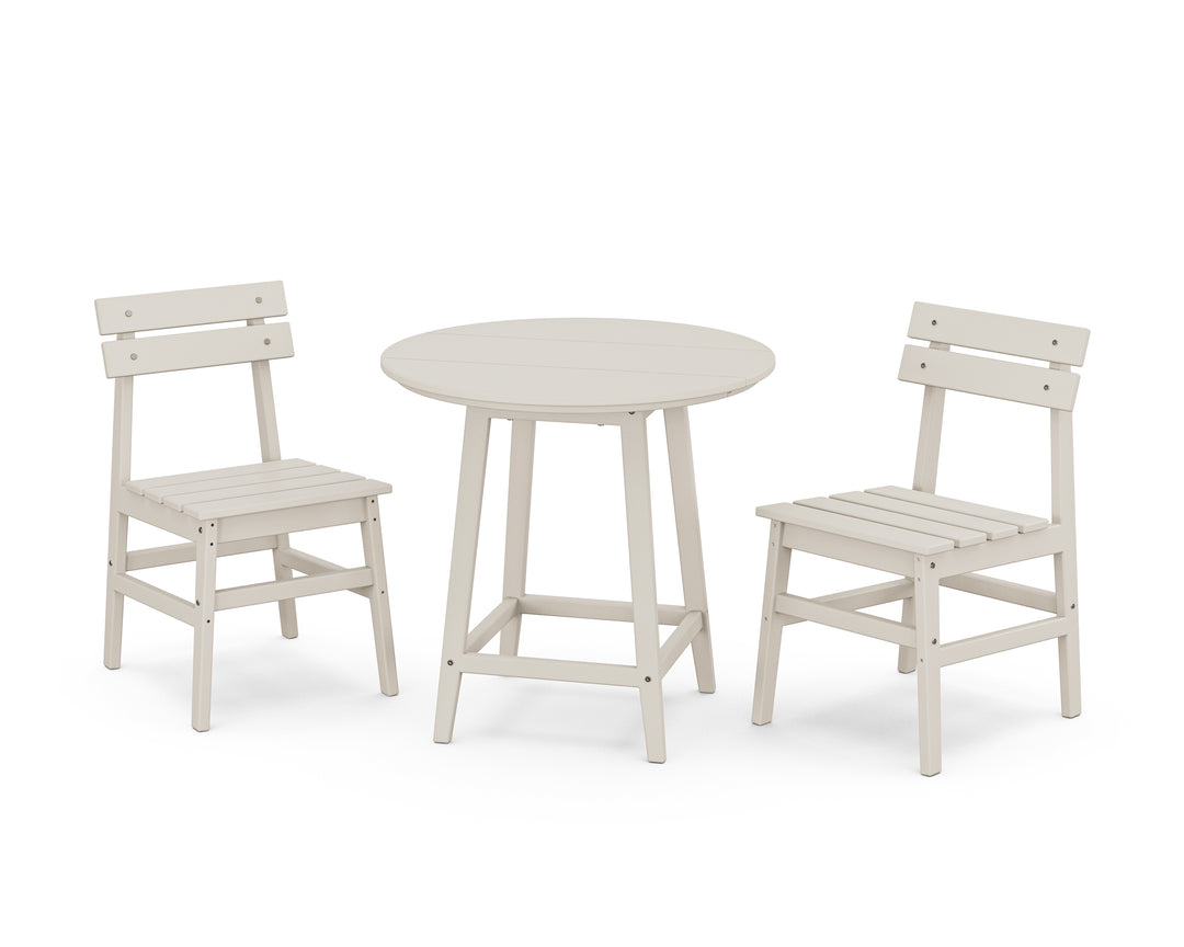 POLYWOOD® Modern Studio Plaza Chair 3-Piece Round Bistro Dining Set