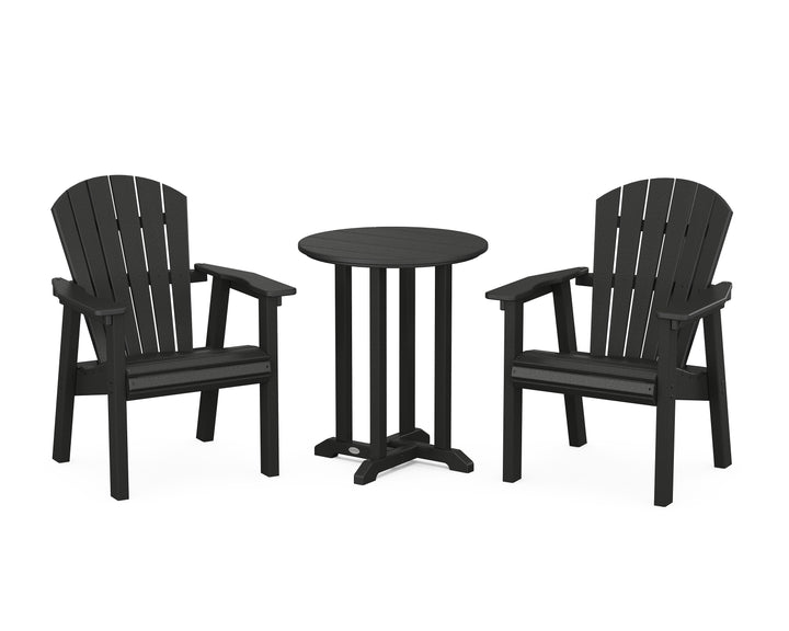 POLYWOOD® Seashell 3-Piece Round Farmhouse Bistro Dining Set