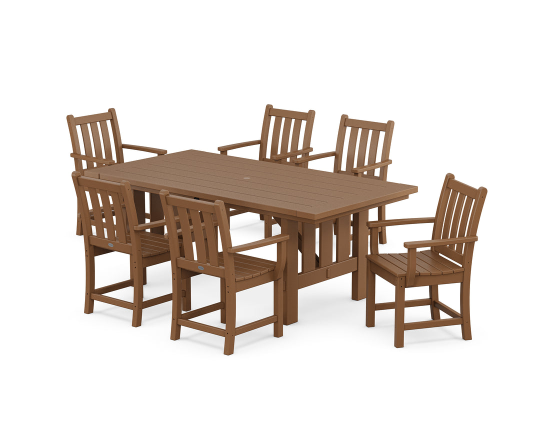 POLYWOOD® Traditional Garden Arm Chair 7-Piece Mission Dining Set