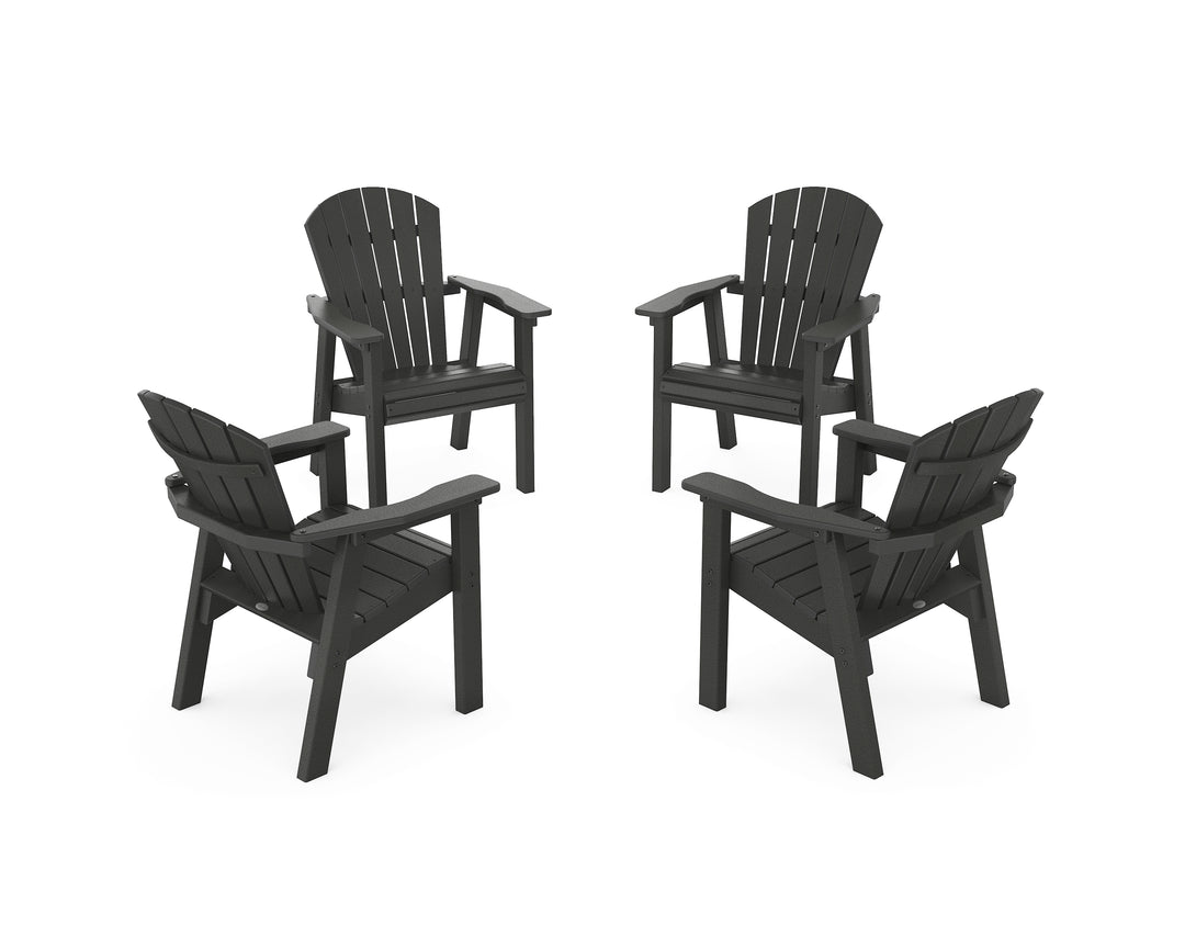 POLYWOOD® Seashell 4-Piece Upright Adirondack Conversation Set