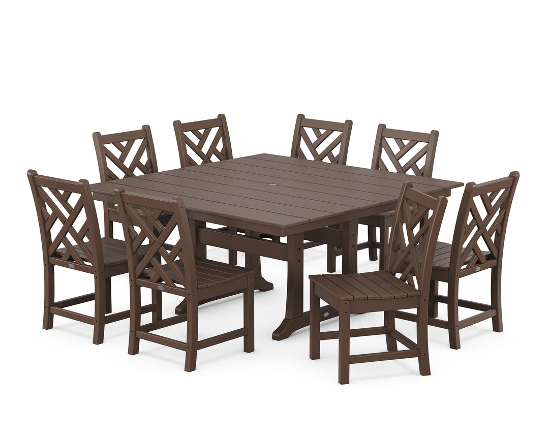 POLYWOOD® Chippendale 9-Piece Farmhouse Trestle Dining Set
