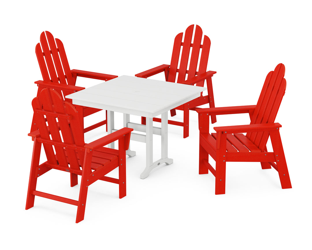 POLYWOOD® Long Island 5-Piece Farmhouse Dining Set