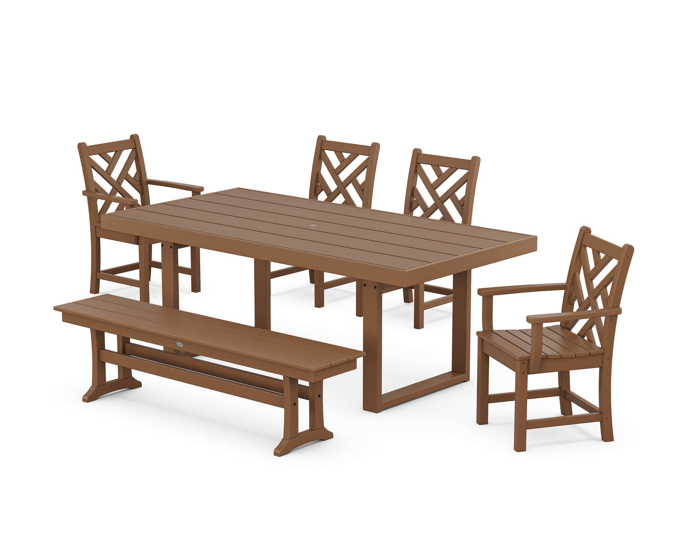 Chippendale 6-Piece Dining Set with Bench