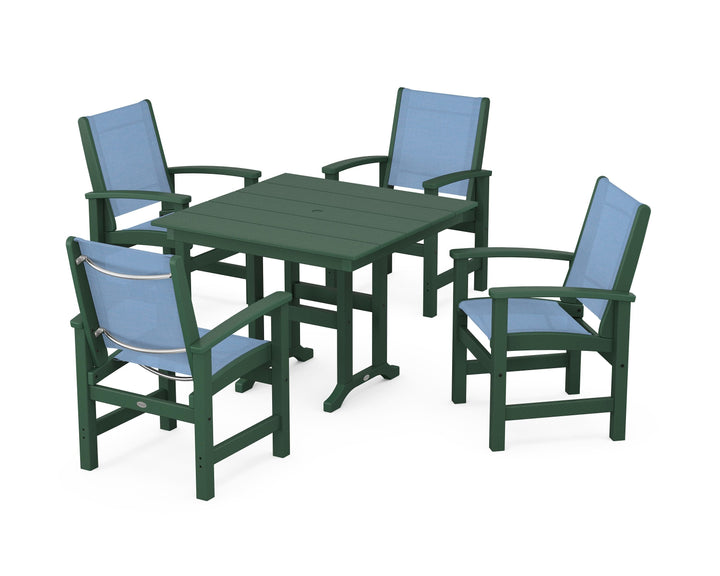 POLYWOOD® Coastal 5-Piece Farmhouse Dining Set