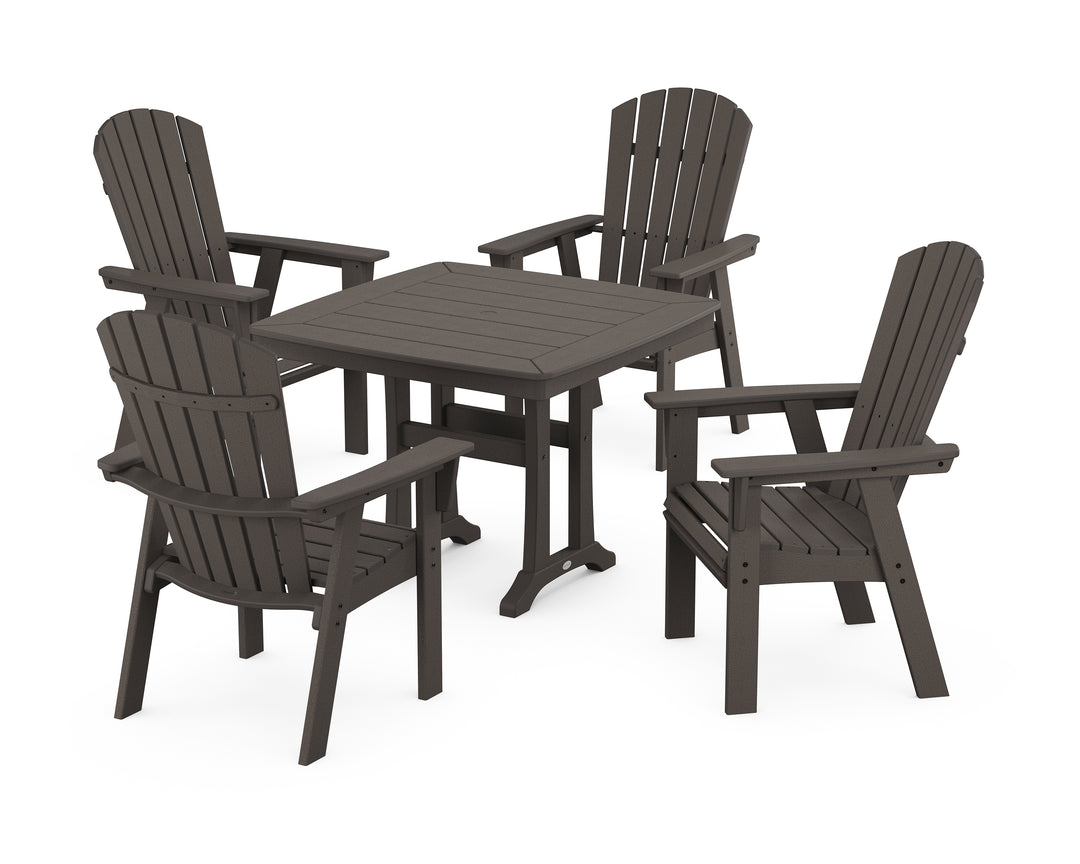 POLYWOOD® Nautical Adirondack 5-Piece Dining Set with Trestle Legs