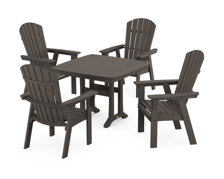POLYWOOD® Nautical Adirondack 5-Piece Dining Set with Trestle Legs