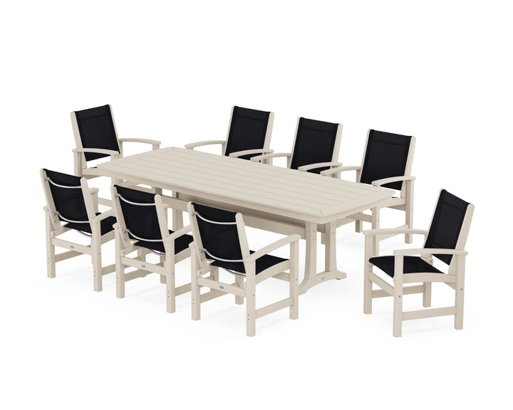 POLYWOOD® Coastal 9-Piece Dining Set with Trestle Legs