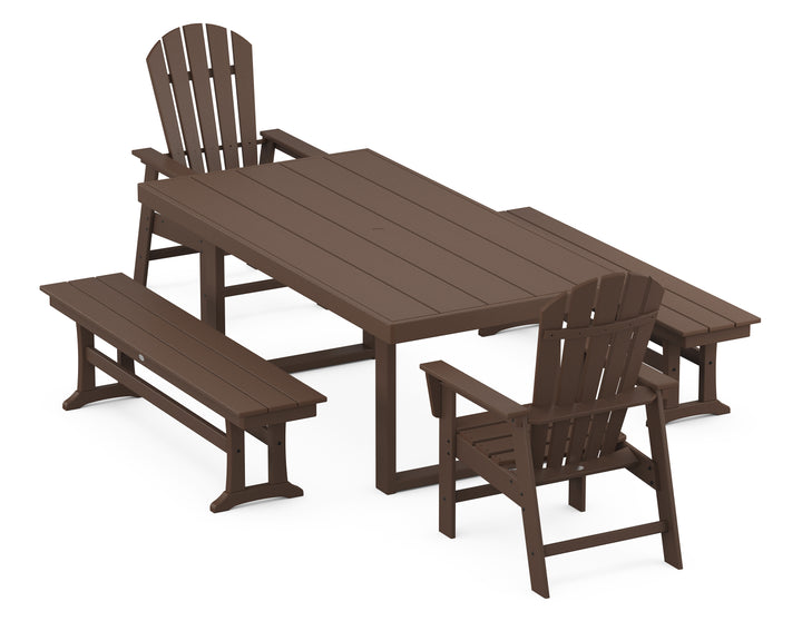 POLYWOOD® South Beach 5-Piece Dining Set with Benches