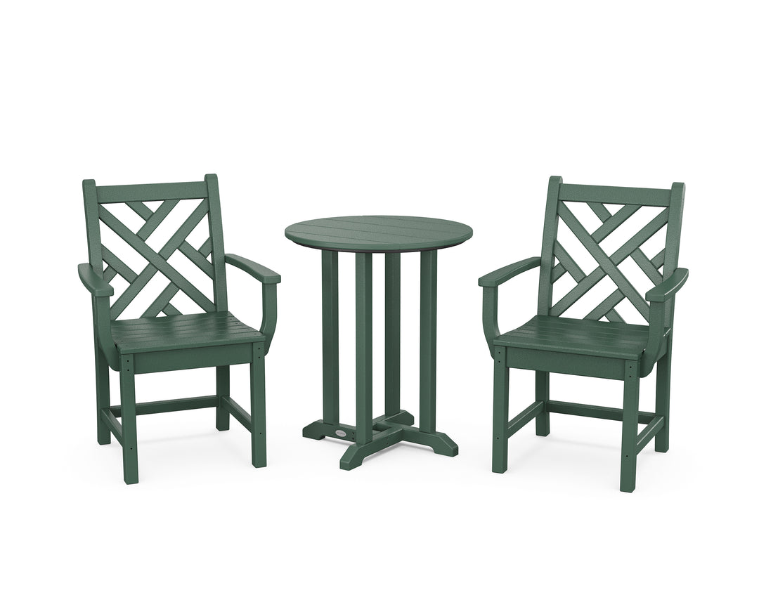 POLYWOOD® Chippendale 3-Piece Round Bistro Dining Set