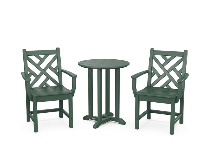 POLYWOOD® Chippendale 3-Piece Round Bistro Dining Set