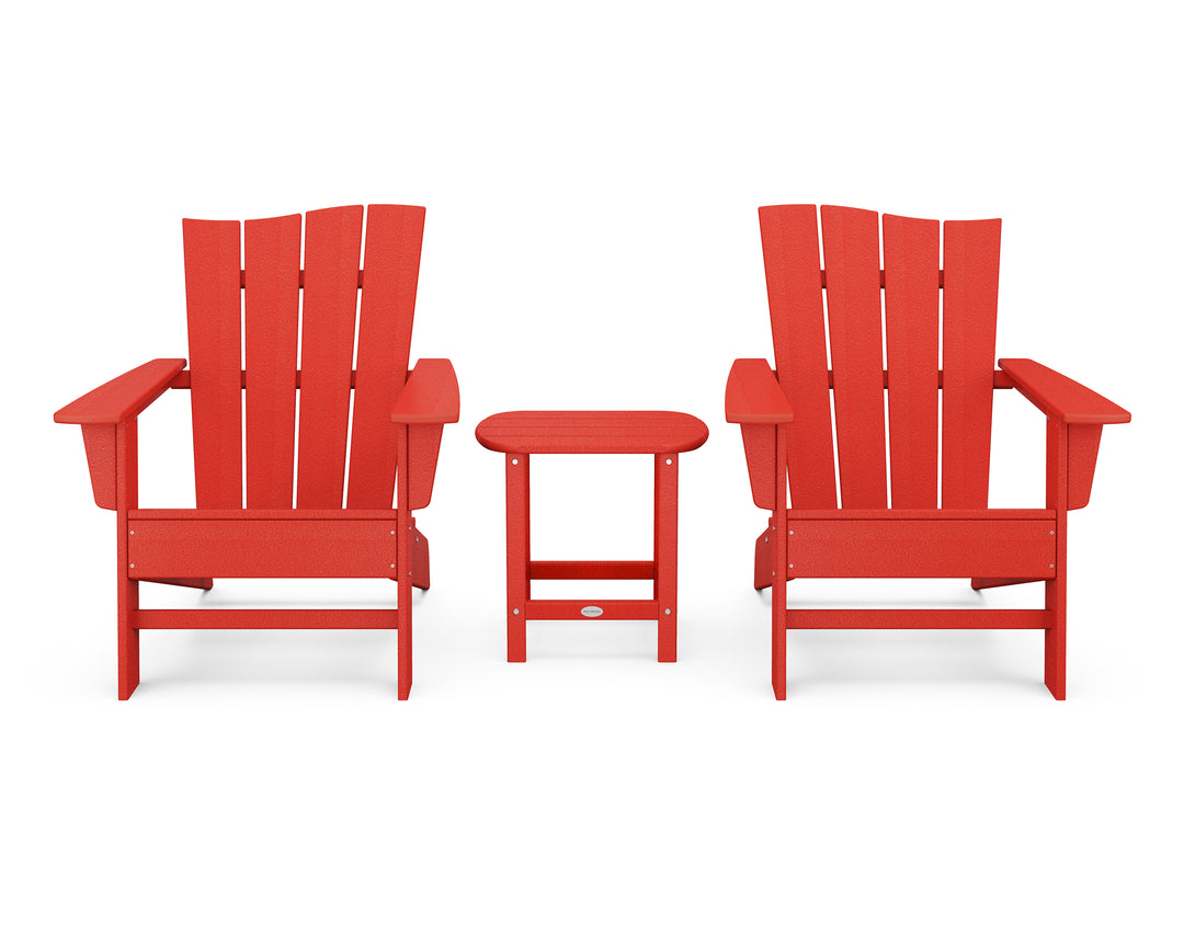POLYWOOD® Wave 3-Piece Adirondack Chair Set