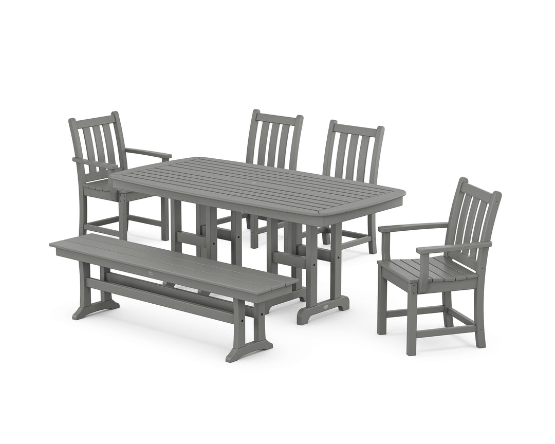 POLYWOOD® Traditional Garden 6-Piece Dining Set with Bench